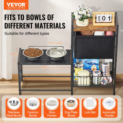 Pet Feeding Station With Storage, Elevated Dog Bowls, Raised Dog Bowl Stand, Dog Food Storage And Feeder Station With Storage Shelves, Pet Toy Storage Organizer, For Large Medium Small Dogs