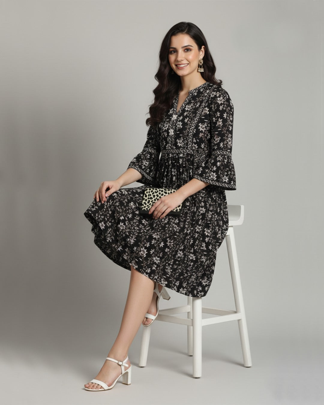 Women’s Fashion Multicolor Mini Dress – Trendy Everyday Dress