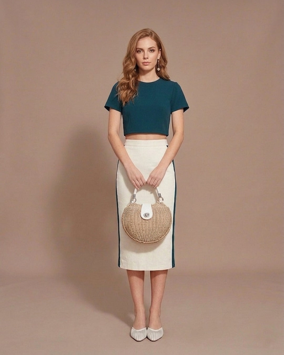 Women’s Solid Midi Skirt – Elegant Flared Skirt for Office, Casual & Party Wear