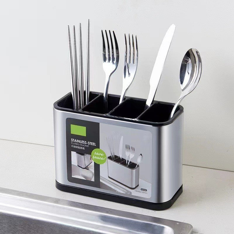 Kitchen Cutlery Holder Spoon Fork Utensils Storage Rack Drainer Multifunction