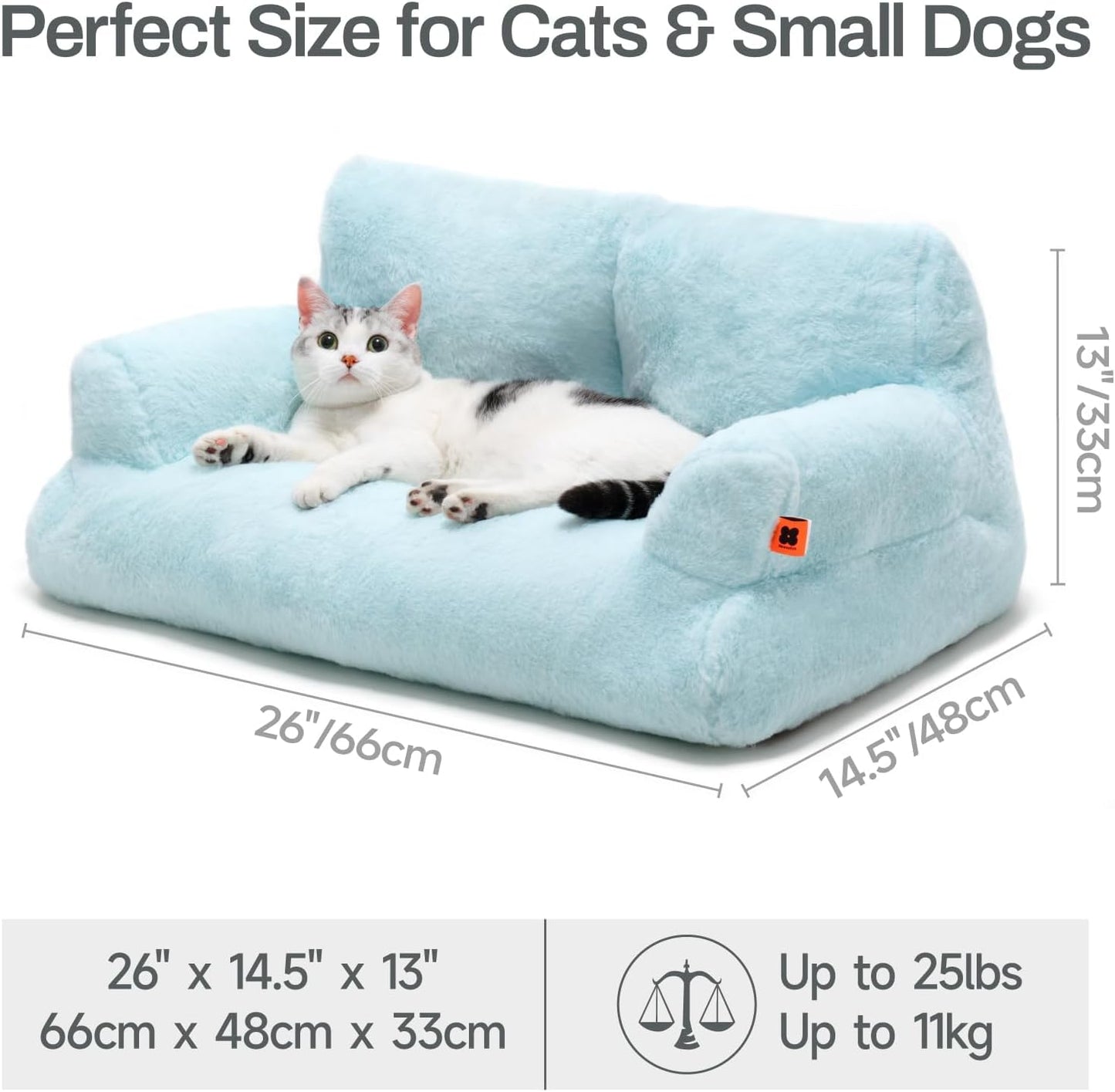 MEWOOFUN Plush Cat Bed For Indoor Cats - Washable