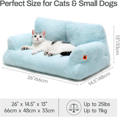 MEWOOFUN Plush Cat Bed For Indoor Cats - Washable
