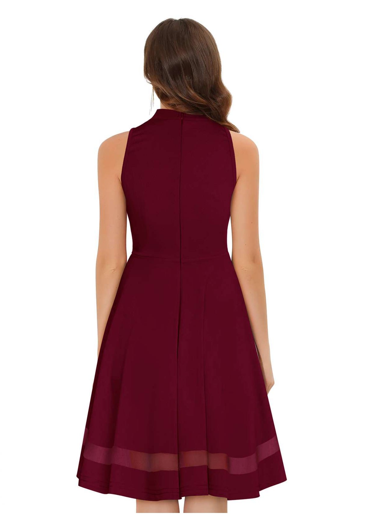 Trendy Short Designer Dress – Sleeveless, Black & Maroon Colors