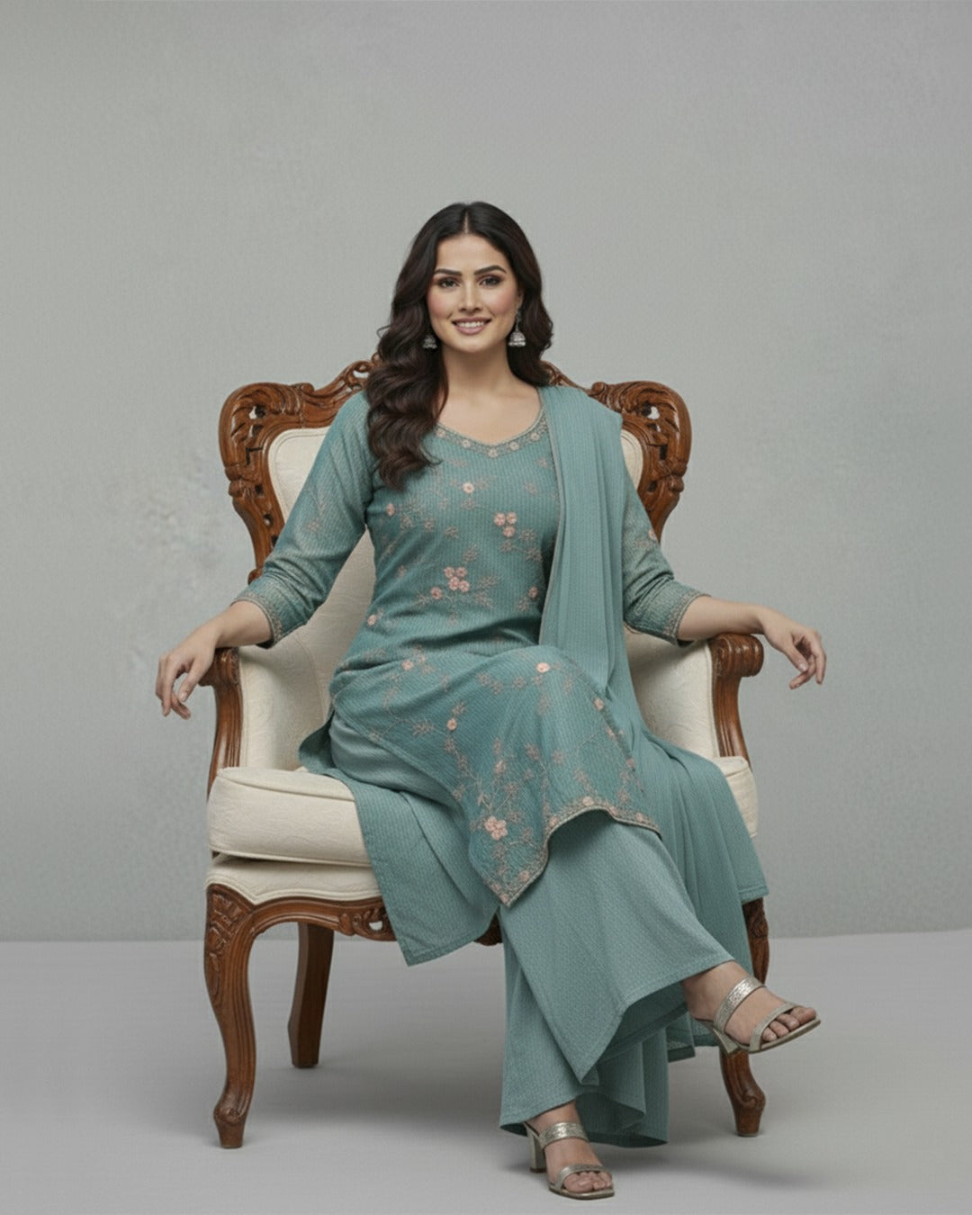 Sarada Women’s Floral Fashion Dress – Elegant Designer Party Wear