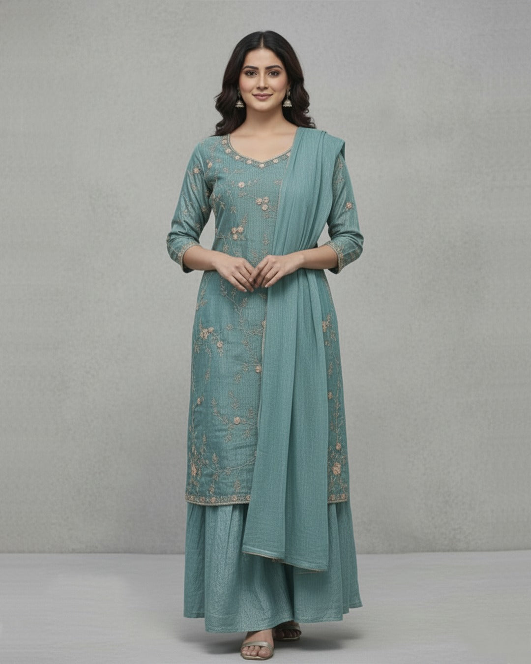 Sarada Women’s Floral Fashion Dress – Elegant Designer Party Wear