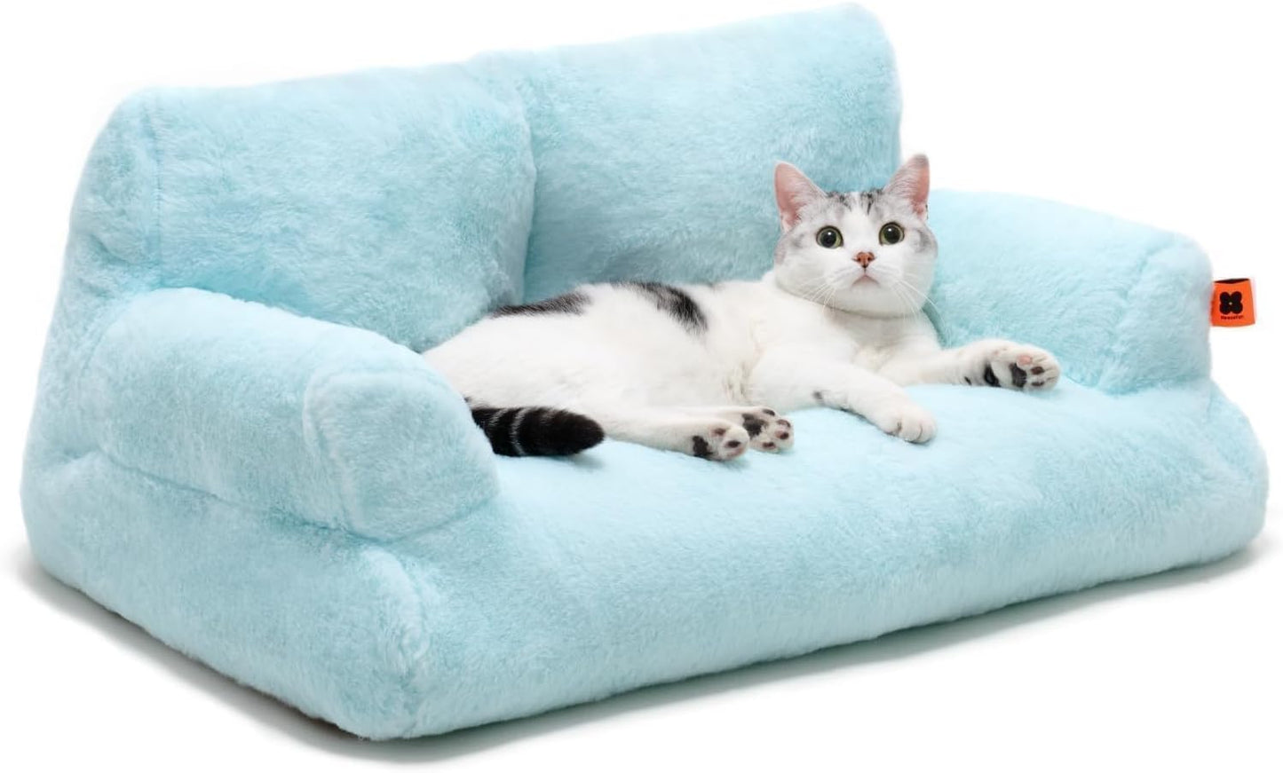 MEWOOFUN Plush Cat Bed For Indoor Cats - Washable