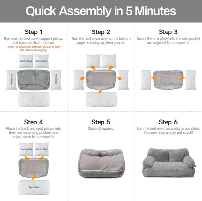 MEWOOFUN Plush Cat Bed For Indoor Cats - Washable